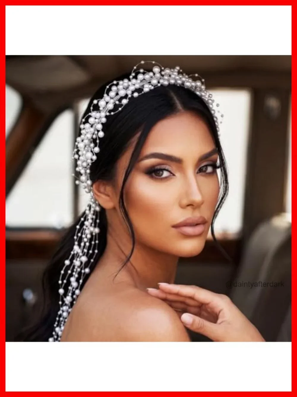 Pearl Bride Wedding Headband Hair Accessory with Tassel
